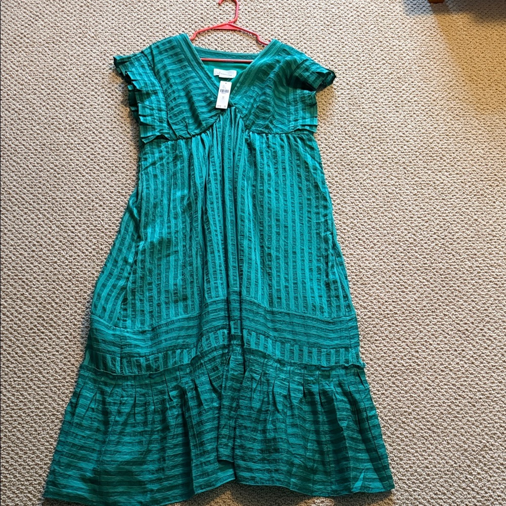 Anthropologie Womans Turquoise Striped Dress